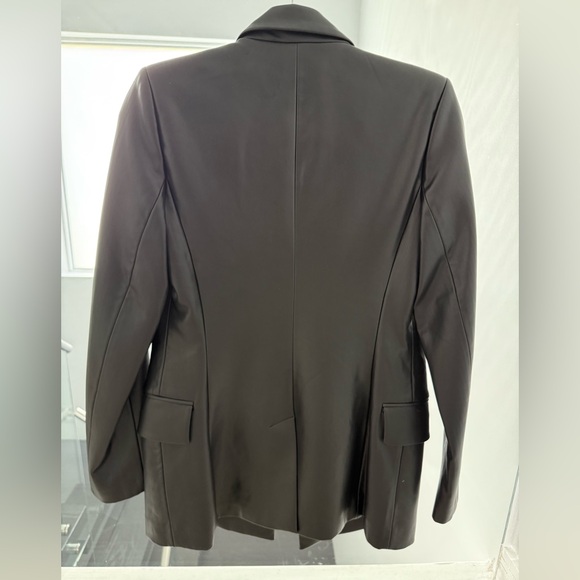 Zara Black Faux Leather Blazer - Picture 4 of 4